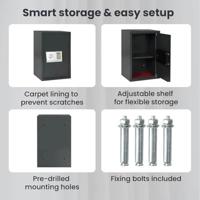 VidaXL Digitale kluis met slot donkergrijs 40 x 35 x 60 cm staal - thumbnail