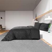 VidaXL Dekbedovertrekset 200x200 cm katoen zwart - thumbnail