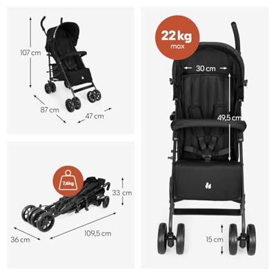 HAUCK - Kinderwagen - Fold N Care - 4 wielen - Zwart