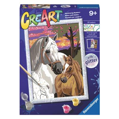 Ravensburger CreArt Schilderen op nummer zonsondergangpaarden
