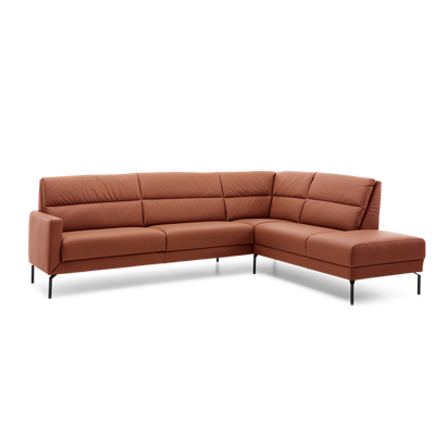 Hoekbank T-500 Cognacbruin Leer