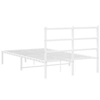 Bedframe met hoofdbord metaal wit 120x200 cm - thumbnail