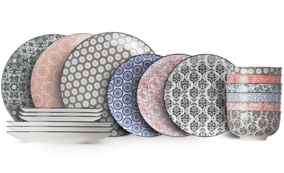 Cosy & Trendy Serviesset Delirio 18-Delig / 6 personen - 6 dinerborden, 6 ontbijtborden en 6 kommen