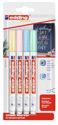 Edding 4085 Krijtmarker Pastelblauw, Pastelgeel, Pastelgroen, Pastelroze 1 mm, 2 mm