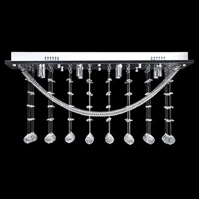 VidaXL Plafondlamp met glinsterende glas kristallen kralen 8xg9 29 cm