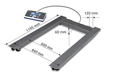 Kern KERN UIB 1.5T-4 Palletweegschaal Weegbereik (max.) 1500 kg Resolutie 500 g werkt op stekkernetvoeding Meerdere kleuren