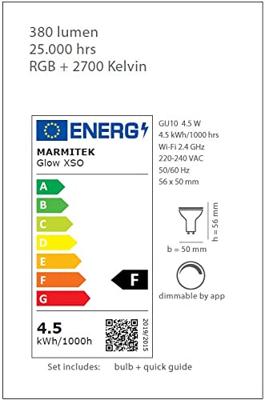 Marmitek GLOW XSO - Smart Wi-Fi LED bulb color - GU10 | 380 lumen | 4.5 W = 35 W Smartverlichting Wit
