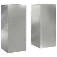 VidaXL Plantenstandaard 2 pcs zilver 24 x 24 x 55 cm - thumbnail