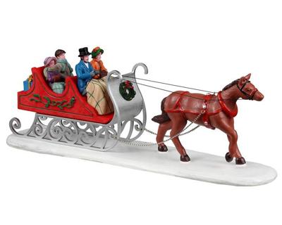 Lemax victorian sleigh kerstdorp tafereel Caddington Village 2022