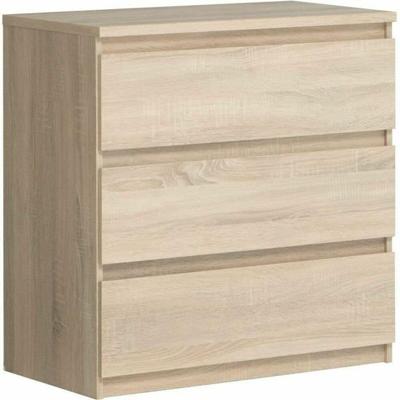 Ladekast CHELSEA 3 Laden - Eikenkleur - B 77,2 x D 42 x H 79,9 cm
