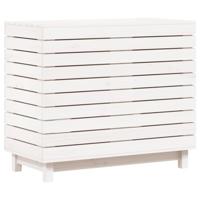 Wasmand 88,5x44x76 cm massief grenenhout wit - thumbnail