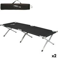 Campingbed Aktive Zwart 190 x 42 x 64 cm Opvouwbaar (2 Stuks) - thumbnail