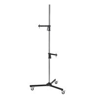 Walimex pro Rolstatief 223 cm, robuust studiostatief met 2 snel verschuifbare klemhouders en stabiele wielen, belastbaar tot 12 kg, ideaal voor de veelzijdige bevestiging van studio-apparatuur - thumbnail