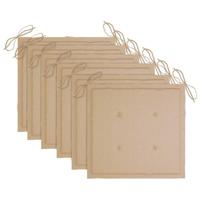 Tuinstoelen 6 st met kussens massief teakhout - thumbnail