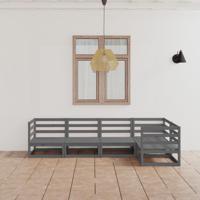 5-delige Loungeset massief grenenhout grijs - thumbnail