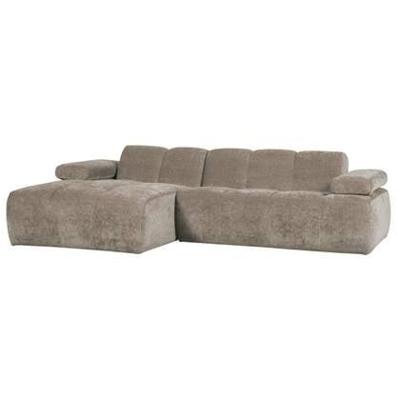 WOOOD Mojo chaise longue bank links ribstof donkerzand