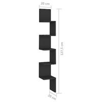 Hoekwandschap 20x20x127,5 cm bewerkt hout zwart - thumbnail