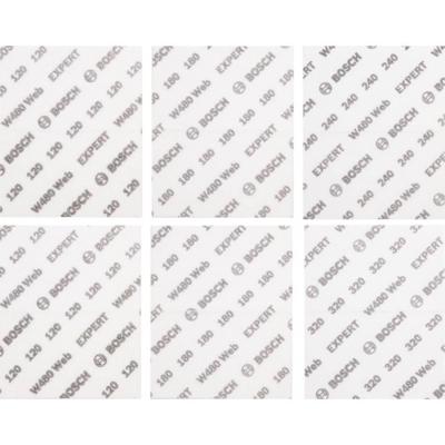 Bosch Accessoires EXPERT 6-delige set Schuurvel Web W480 115 x 140 mm 2x G120; 2x G180; 1x G240; 1x G320 - 2608902431