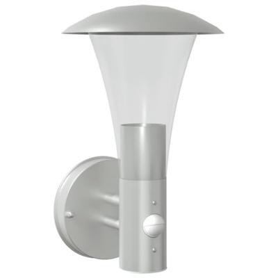 VidaXL Buitenwandlamp met sensor roestvrij staal zilverkleurig VidaXL Buitenwandlamp met sensor roestvrij staal zilverkleurig