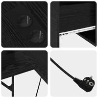 Bureau met lade Zwart eiken 182 x 101 x 87.5 cm Bewerkt hout - thumbnail