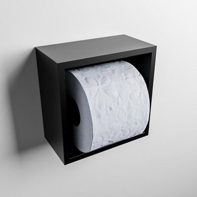 MONDIAZ Easy Toiletrolhouder CUBE 160 solid surface 16x8,6cm kleur Urban. Geschikt voor op en inbouw.