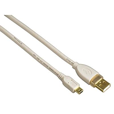 Hama USB 2.0-verbindingskabel A-stekker - mini-B-stekker, 1,8 m, wit