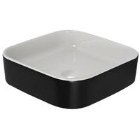 Plieger Opbouwwastafel BWS Fresh Keramiek 42x42 cm Zonder Overloop Mat Zwart - thumbnail