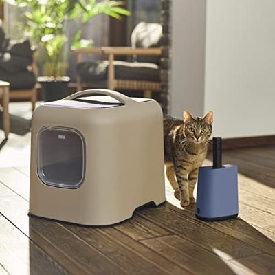 Rotho biala kattenbakschep + zakjes en houders horizon blauw