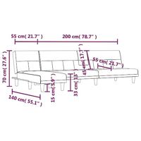 Slaapbank L-vormig 255x140x70 cm fluweel zwart - thumbnail