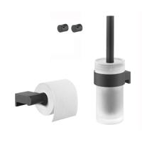 Tiger Bold Toiletaccessoireset Toiletborstel met houder Toiletrolhouder zonder klep Handdoekhaken 2 stuks Zwart 289090701 - thumbnail