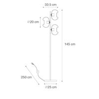 QAZQA Art Deco vloerlamp zwart met smoke glas 3-lichts - Ayesha - thumbnail