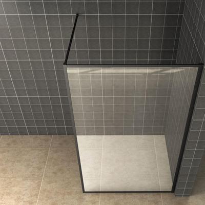 Inloopdouche BWS Vidrios 120x200 cm 10 mm Met Stabilisatiestang NANO Mat Zwart Inloopdouche BWS Vidrios 120x200 cm 10 mm Met Stabilisatiestang NANO Mat Zwart