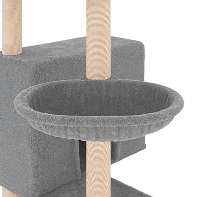 VidaXL Kattenmeubel met sisal krabpalen 143 cm lichtgrijs