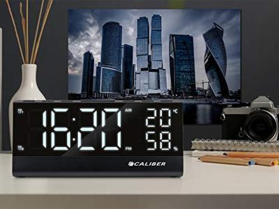 Digitale Wekkerradio met FM Radio - Temperatuur en Luchtvochtigheid - Dual Alarmklok - Groot Display (HCG023) - thumbnail