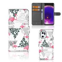 OPPO Find X5 Pro | Telefoonhoesje | Met pasjeshouder | Flamingo Triangle - thumbnail