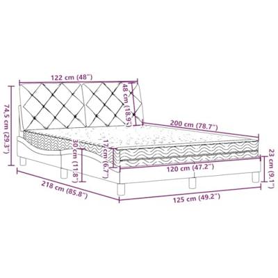 Bed met matras stof donkergrijs 120x200 cm