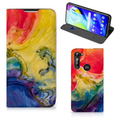 Bookcase Motorola Moto G8 Power Watercolor Dark Bookcase Motorola Moto G8 Power Watercolor Dark