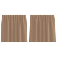 Gordijnen voile met roedezakken 2 st lichtbruin - thumbnail