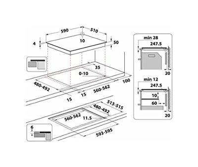 Whirlpool WS Q4860 NE Inductie kookplaat Zwart