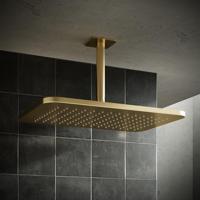 Hoofddouche Hotbath Gal Rechthoek 27x40 cm Geborsteld Messing PVD - thumbnail