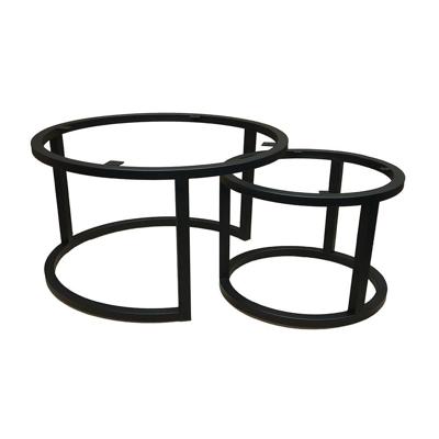 Salonset zwart rond Ø 60 cm, hoogte 37 cm en Ø 80 cm en hoogte 47 cm