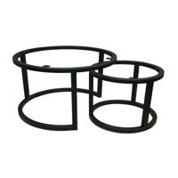 Salonset zwart rond Ø 60 cm, hoogte 37 cm en Ø 80 cm en hoogte 47 cm - thumbnail