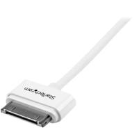 StarTech.com 1m USB iPhone/iPad en iPod oplaadkabel, USB op Apple 30 pin dock connector/stekker datakabel, wit - thumbnail