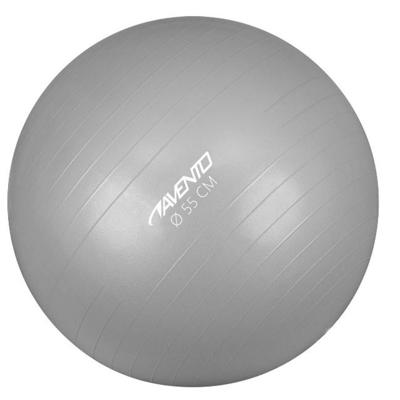 Avento fitnessbal 55 cm rubber zilver