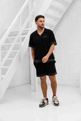 Malelions Knitted Camp Collar Zomerset Heren Zwart - Maat M - Kleur: Zwart | Soccerfanshop