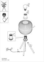 Eglo Smoke glazen tripod lampMantunalle 1 - 99374 - thumbnail