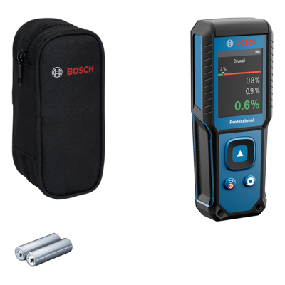 Bosch Blauw GMM 1-15 Materiaalvochtmeter | 2x Batterij 1,5V LR6 (AA) + Opbergetui - 0601078200