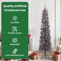 Kunstkerstboom met 300 LED Groen 180 cm PVC en Plastic en Staal - thumbnail