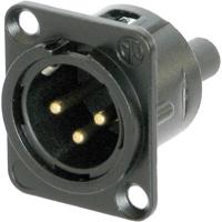 Neutrik NC3MD-S-B-1 XLR-connector Flensstekker, contacten recht Aantal polen: 3 Zwart 1 stuk(s) - thumbnail