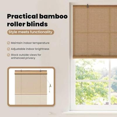 Rolgordijn met gordijnen Bruin 100 x 160 cm Bamboe